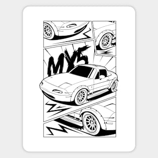 Black print mx5 manga style Magnet